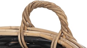 ΣΕΤ 2 ΚΑΛΑΘΙΑ POTTS HM4379 ΜΑΥΡO&amp;ΦΥΣΙΚΟ ΧΡΩΜΑ- CL RATTAN Φ61+Φ45εκ.
