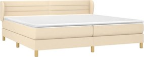 vidaXL Κρεβάτι Boxspring με Στρώμα Κρεμ 200x200 εκ. Υφασμάτινο