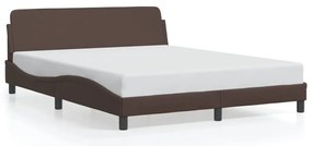 vidaXL Πλαίσιο Κρεβατιού με Κεφαλάρι Καφέ 160x200 εκ. Συνθετικό Δέρμα