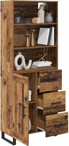 vidaXL Highboard με συρτάρι 2 pcs Παλιό ξύλο Επεξεργασμένο ξύλο