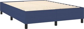 vidaXL Κρεβάτι Boxspring με Στρώμα Μπλε 140x200 εκ. Υφασμάτινο