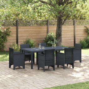 vidaXL Τραπέζι Κήπου Ανθρακί 200x100x73 εκ. Πολυ Ράτταν