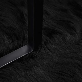 vidaXL Χαλί από τεχνητό πρόβειο δέρμα TAFALLA Μαύρο 160 x 160 cm