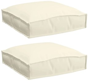 vidaXL Μαξιλάρι παλέτας για κάθισμα 2 pcs Κρεμ 40 x 40 x 8 εκ.