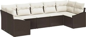 vidaXL Σετ Καναπέ με μαξιλάρι 7 pcs Καφέ συνθετικό ρατάν