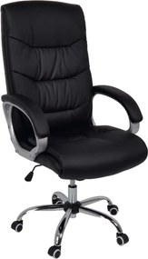 BF6400 Πολυθρόνα Διευθυντή Μέταλλο Χρώμιο, PU Μαύρο   1τμχ