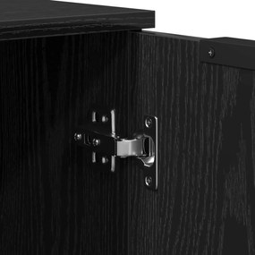 vidaXL Πλαϊνό γραφείο 3 pcs Μαύρο 70 x 41 x 75 εκ. Επεξεργασμένο ξύλο