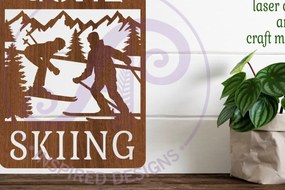 Intra απο ξύλο plywood  Χρώμα wenge 3mm-4mm πάχος - Επιγραφή Gone Skiing Wall Art, . Δίασταση 40x50 cm INTRAFABR-95062590