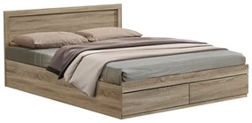 Κρεβάτι Olympus pakoworld με συρτάρι σε sonoma απόχρωση 140x200εκ