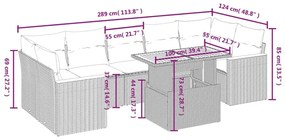 Σαλόνι Κήπου Σετ 8 τεμ. Μπεζ Συνθετικό Ρατάν με Μαξιλάρια - Μπεζ