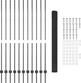 vidaXL Σιδερένιο πλέγμα με στήλη 25 x 1,6 μ PVC-Επικαλυμμένο Ατσάλι