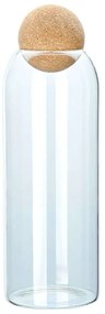 Δοχείο Αποθήκευσης 01-19624 9x9x28,5cm 1300ml Clear-Natural Estia Γυαλί,Φελλός