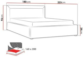 Κρεβάτι Pomona 101, Διπλό, Τυρκουάζ, 160x200, Ταπισερί, Τάβλες για Κρεβάτι, 180x223x93cm, 91 kg | Epipla1.gr
