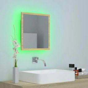 Καθρέφτης Μπάνιου με LED Sonoma Δρυς 40x8,5x37 εκ. Ακρυλικός - Καφέ