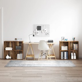vidaXL Σετ επίπλου τηλεόρασης 4 pcs Παλιό ξύλο 72 x 35 x 36.5 cm