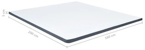 Ανώστρωμα για Κρεβάτι Boxspring 200 x 160 x 5 εκ. - Λευκό