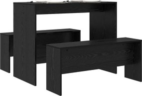vidaXL Σετ τραπεζαρίας 2 pcs Μαύρη δρυς Επεξεργασμένο ξύλο