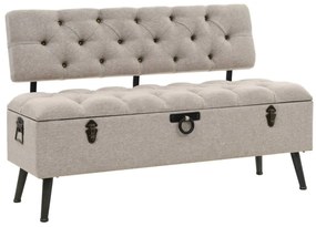 vidaXL Πάγκος Αποθήκευσης με Πλάτη Κρεμ 110 εκ. Υφασμάτινος