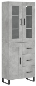 vidaXL Ντουλάπι Γκρι Σκυροδέματος 69,5x34x180 εκ. Επεξεργασμένο Ξύλο