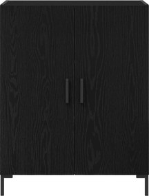 vidaXL Highboard Μαύρη Οξυά 69,5 x 34 x 180 εκ. Επεξεργασμένο ξύλο