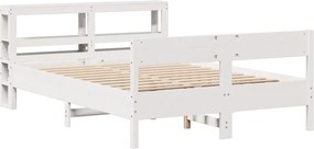 vidaXL Σκελετός Κρεβ. Χωρίς Στρώμα Λευκό 120x190 εκ Μασίφ Πεύκο