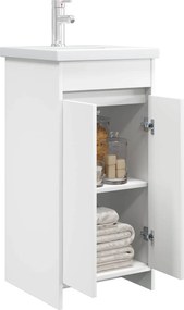 vidaXL Καθρέφτης μπάνιου με νιπτήρα Λευκό 42 x 40 x 84,5 εκ