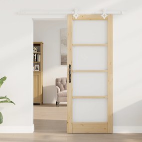 vidaXL Σετ Συρόμενης Πόρτας  με Εξαρτήματα 78x202 εκ. Μασίφ Ξύλο Πεύκου