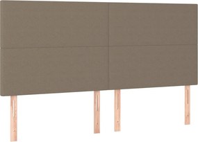 vidaXL Κρεβάτι Boxspring με Στρώμα Taupe 180x200 εκ. Υφασμάτινο
