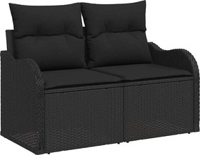 vidaXL Σετ Καναπέ Κήπου με μαξιλάρι 6 pcs Μαύρο Πολυ ράταν