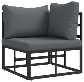 vidaXL Σετ Καναπέ Κήπου 3 pcs Μαύρο 211.5 x 71.5 x 71 εκ Αλουμίνιο