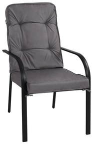 Metallic armchair Endika  Grey color with pillow 60x71x105cm