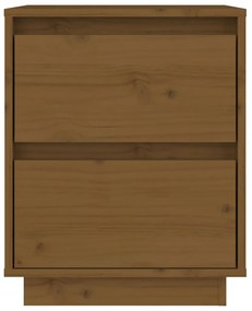 vidaXL Κομοδίνο 2 τεμ. Καφέ Μελί 40 x 35 x 50 εκ από Μασίφ Ξύλο Πεύκου