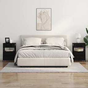 vidaXL Κομοδίνο Μαύρη δρυς 40 x 31 x 60 εκ. Επεξεργασμένο ξύλο