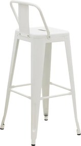 Σκαμπό μπαρ με πλάτη Utopia pakoworld λευκό μέταλλο 42x42x97εκ