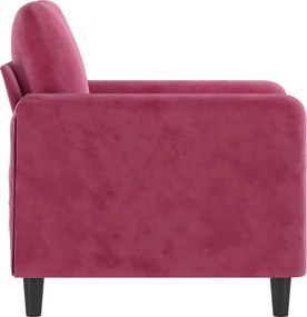 vidaXL Πολυθρόνα Σαλονιού Μπορντό 60 εκ. Βελούδινη