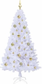 vidaXL Τεχνητό Χριστουγεννιάτικο Δέντρο Λευκό 150 cm PVC και Ατσάλι