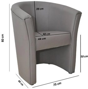 Πολυθρόνα F3 Lotus Fylliana Γκρί Δερματίνη 75x60x80 εκ. 75x60x80 εκ.