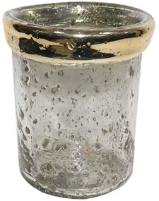 Βάση Ρεσώ Quemar 026993 10x10x15cm Clear-Gold Αλουμίνιο,Γυαλί