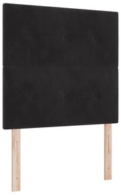 vidaXL Κρεβάτι Box Spring με Στρώμα & LED Μαύρο 80x200 cm Βελούδο