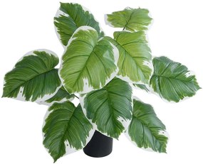 Τεχνητό Φυτό Hosta 20931 Φ60x55cm Green-White GloboStar Πολυαιθυλένιο,Ύφασμα