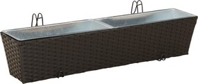 vidaXL Ραφήνα 2 pcs 80 x 17 x 17 εκ Μέταλλο