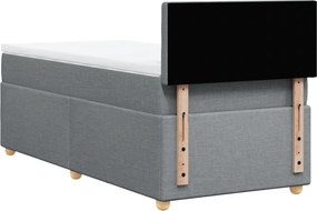 vidaXL Κρεβάτι Boxspring με Στρώμα Ανοιχτό Γκρι 80x200 εκ. Υφασμάτινο