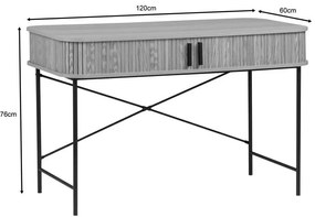 Κονσόλα Scandi MDF/Metal σε φυσική απόχρωση με μεταλλικά μαύρα πόδια 120x60x76,5εκ 120x60x76.5 εκ.