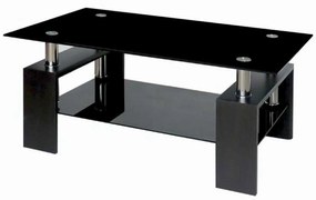 Τραπεζάκι Σαλονιού Linea Black 09-0608 110X60X45 cm Mdf,Γυαλί