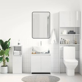 vidaXL Ντουλάπι Νιπτήρα Γυαλιστερό Λευκό 60 x 33 x 61 εκ. Επεξ. Ξύλο