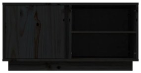 Έπιπλο Τηλεόρασης Μαύρο 80x35x40,5 εκ. από Μασίφ Ξύλο Πεύκου - Μαύρο