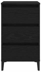 vidaXL Κομοδίνο Μαύρη δρυς 40 x 35 x 69 εκ. Επεξεργασμένο ξύλο