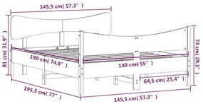 ΠΛΑΙΣΙΟ ΚΡΕΒΑΤΙΟΥ ΜΕ ΚΕΦΑΛΑΡΙ 140 X 190 ΕΚ. ΜΑΣΙΦ ΠΕΥΚΟ 3216393