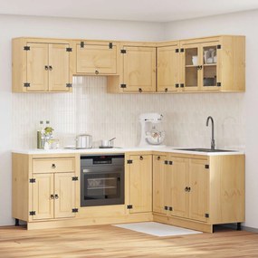 vidaXL Ντουλαπιού με ράφι SKI 8 pcs Μέλι Καφέ Στερεά ξυλεία πεύκου