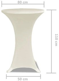 Κάλυμμα Τραπεζιού Ελαστικό 2 τεμ. Κρεμ Ø 80 εκ.